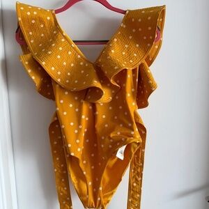 Johanna Ortiz Cenote Polka Dot Ruffle One-Piece